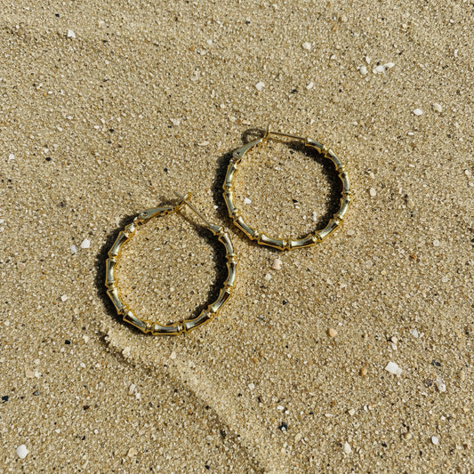 Bamboo hoop earrings