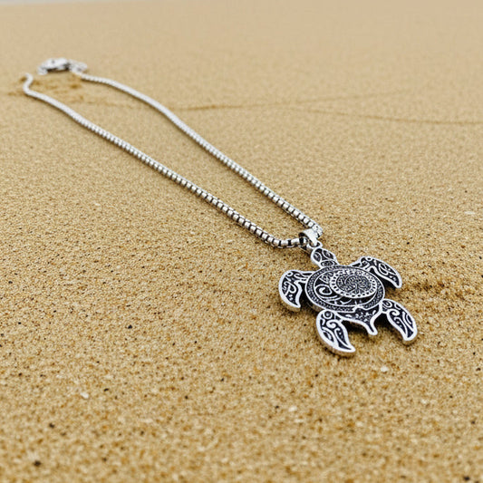 Tribal Turtle Pendant & Chain