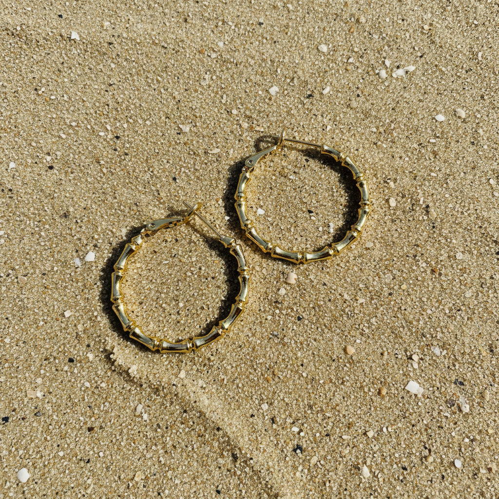 Bamboo hoop earrings