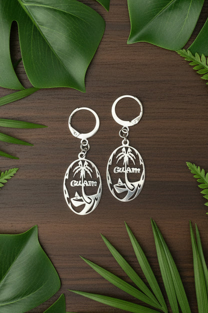 Guam Seal Round Earrings