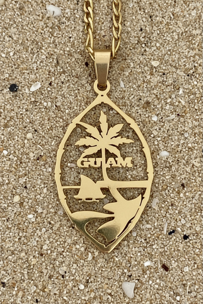 Guam Seal Bamboo Pendant & Chain