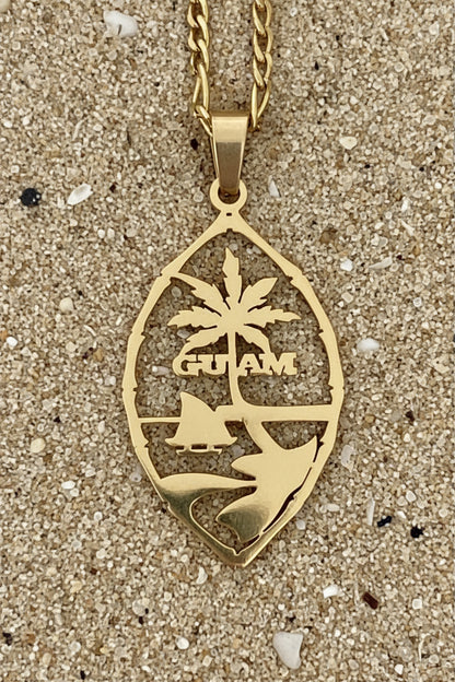 Guam Seal Bamboo Pendant & Chain