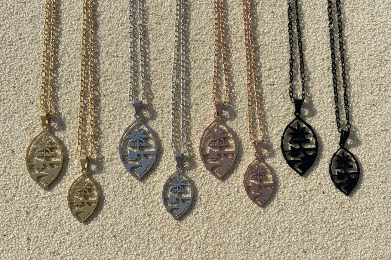 Guam Seal Bamboo Pendant & Chain
