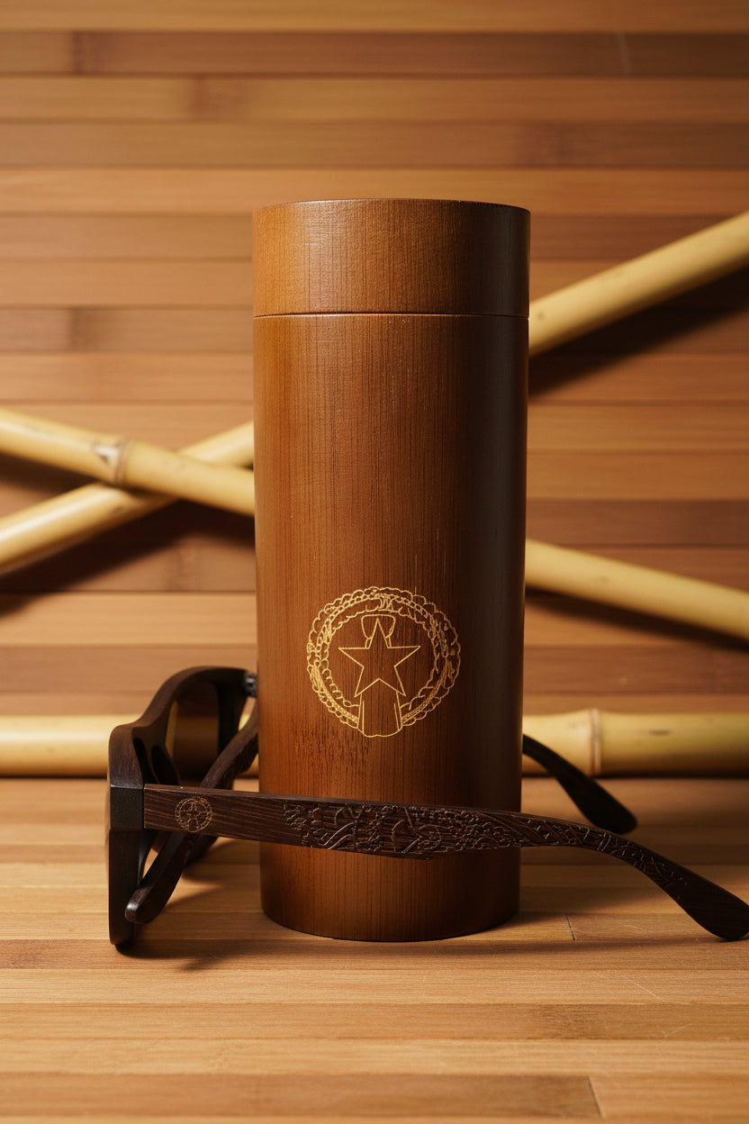 CNMI Seal Bamboo SUNGLASSES & CASE