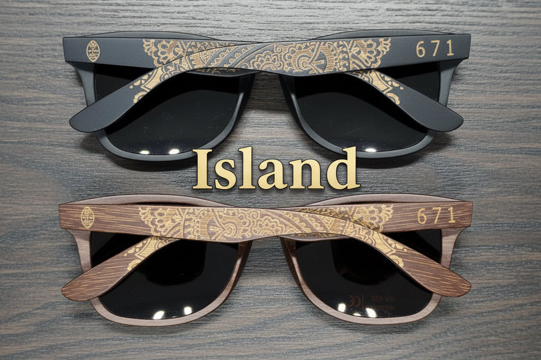 Guam Seal Bamboo SUNGLASSES & CASE