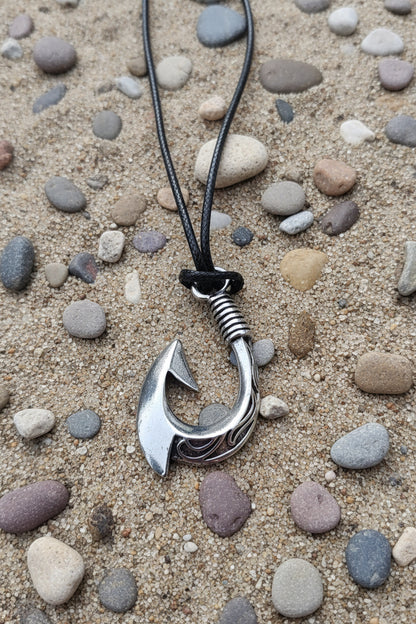 Deep Sea Hook (Tribal) Pendant & Leather rope