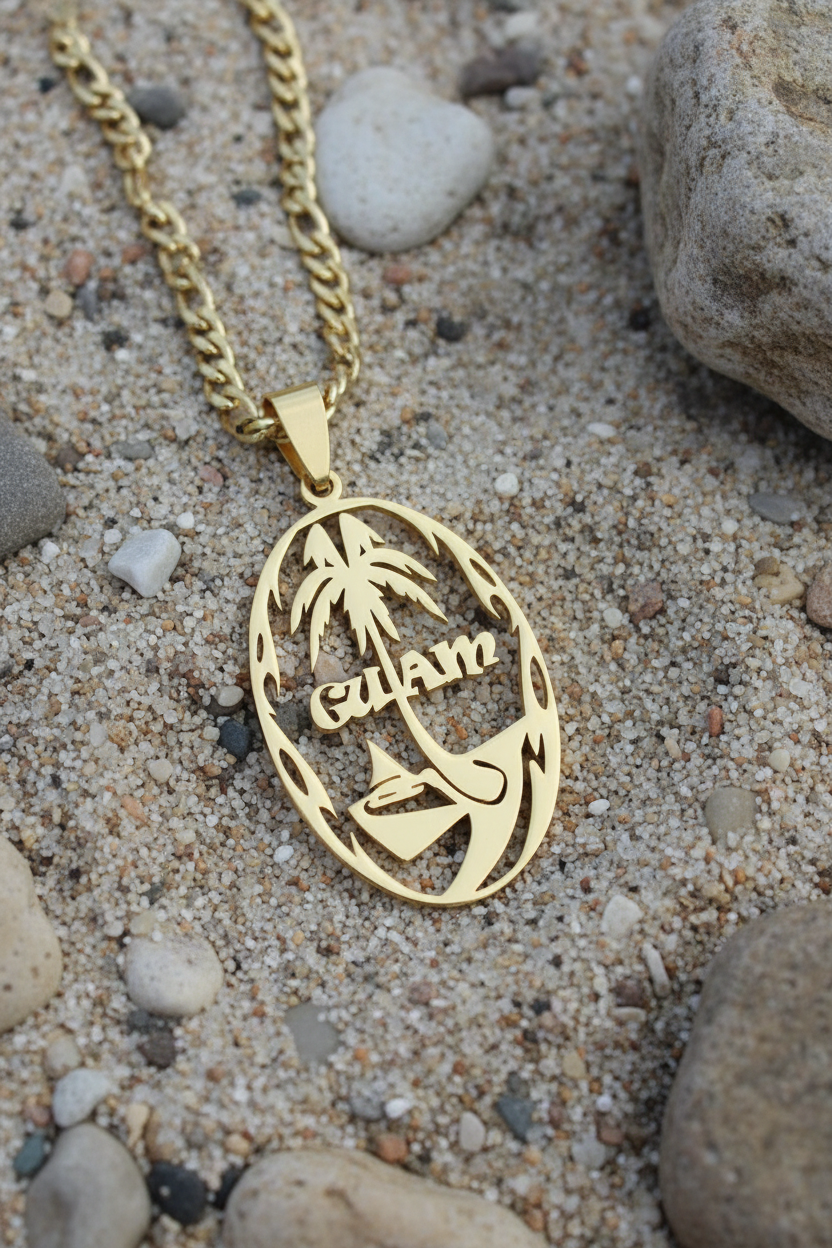 Guam Seal Smooth Pendant  & Chain