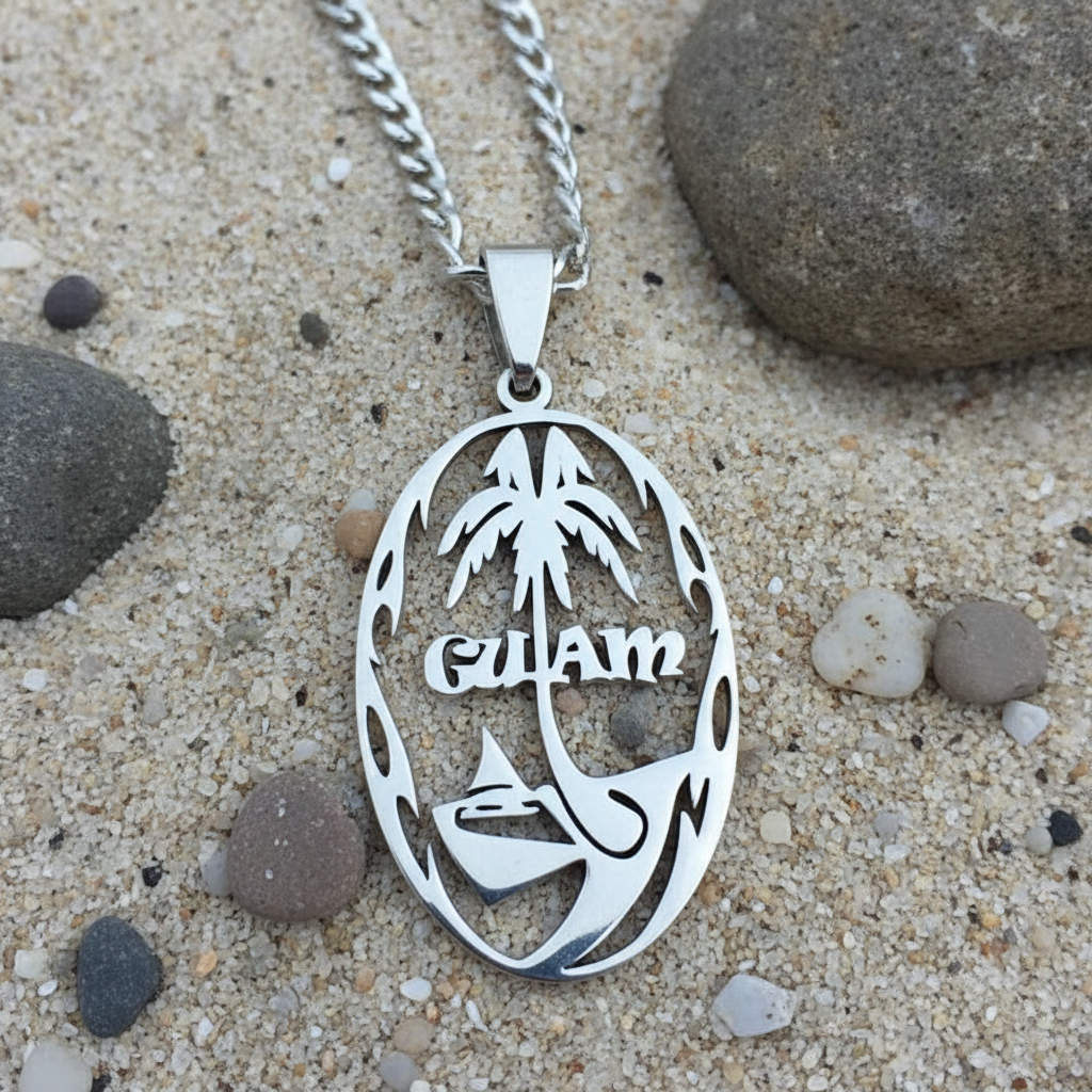 Guam Seal Smooth Pendant  & Chain
